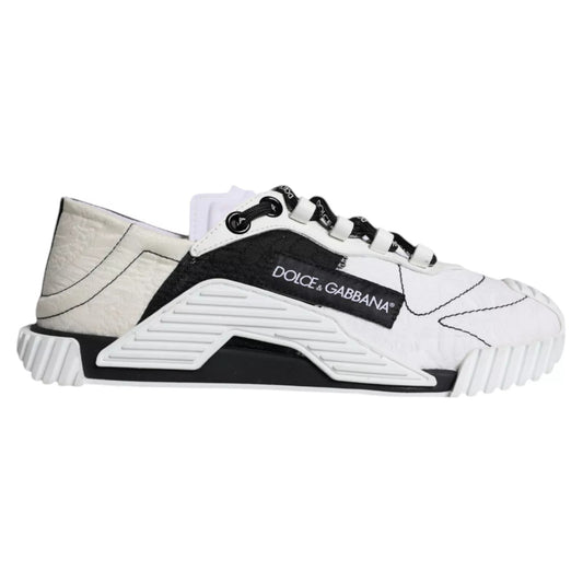 Dolce & Gabbana White Black Low Top NS1 Sneakers Shoes
