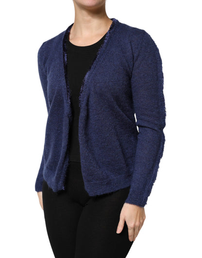 Ballantyne Dark Blue Long Sleeves Overcoat Cardigan Sweater