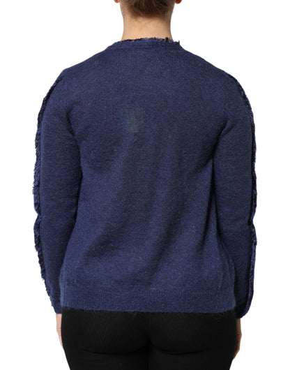 Ballantyne Dark Blue Long Sleeves Overcoat Cardigan Sweater