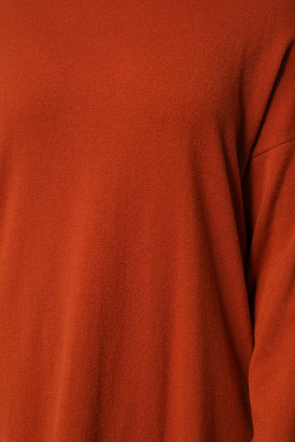 Alpha Studio Dark Orange Long Sleeves Turtleneck Sweater