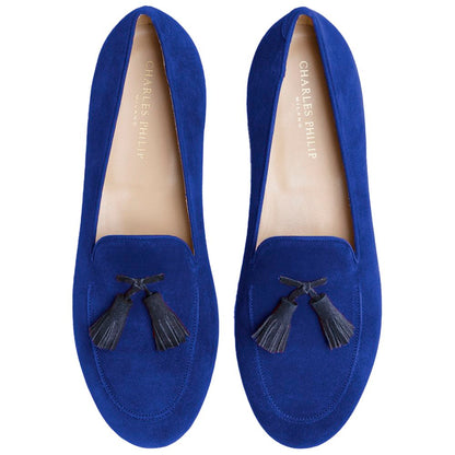Charles Philip Blue Calfskin Loafer