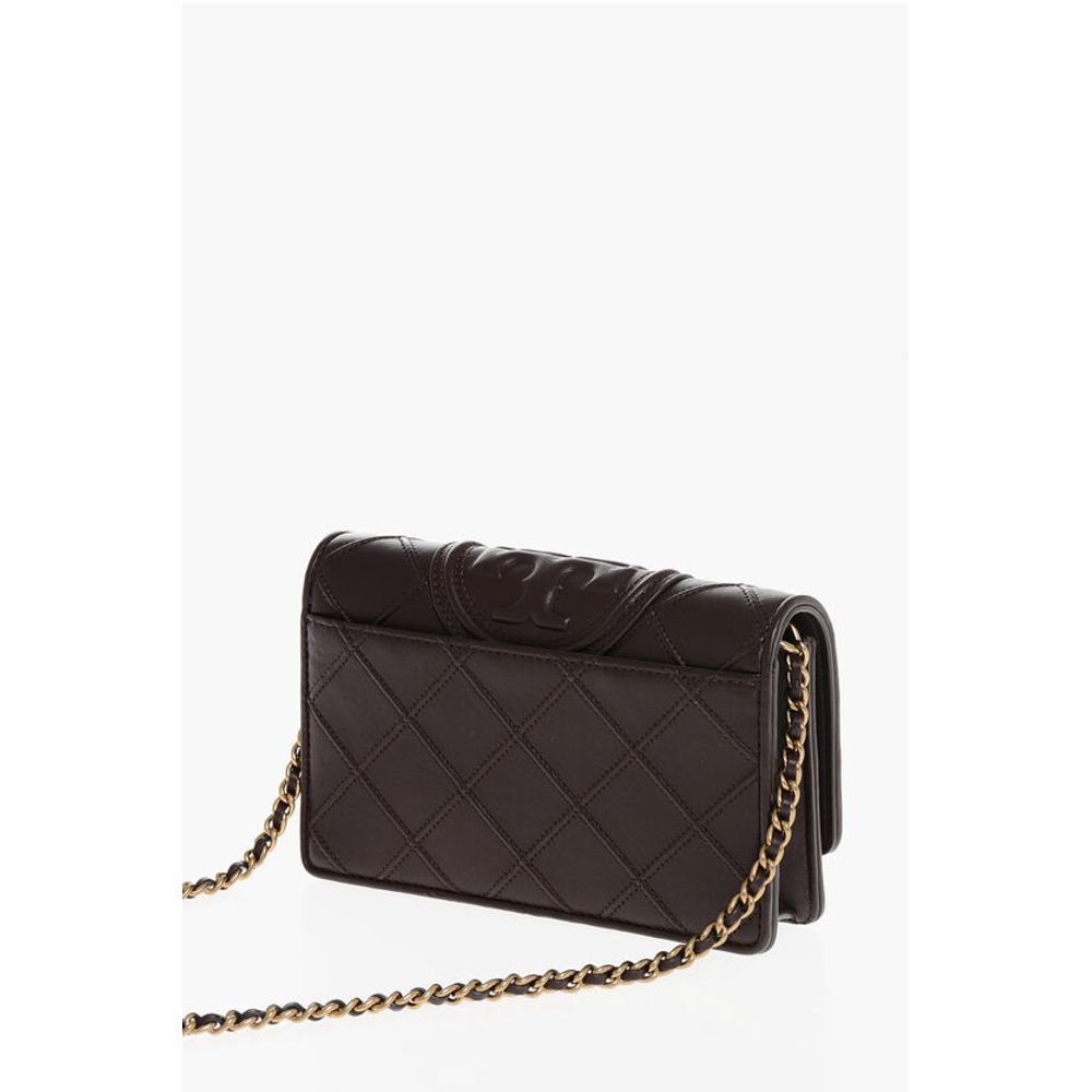 Tory Burch Quilted Leather FLEMING Wallet with Chain