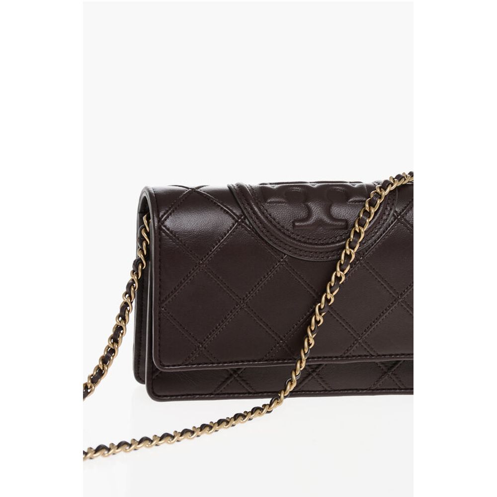Tory Burch Quilted Leather FLEMING Wallet with Chain