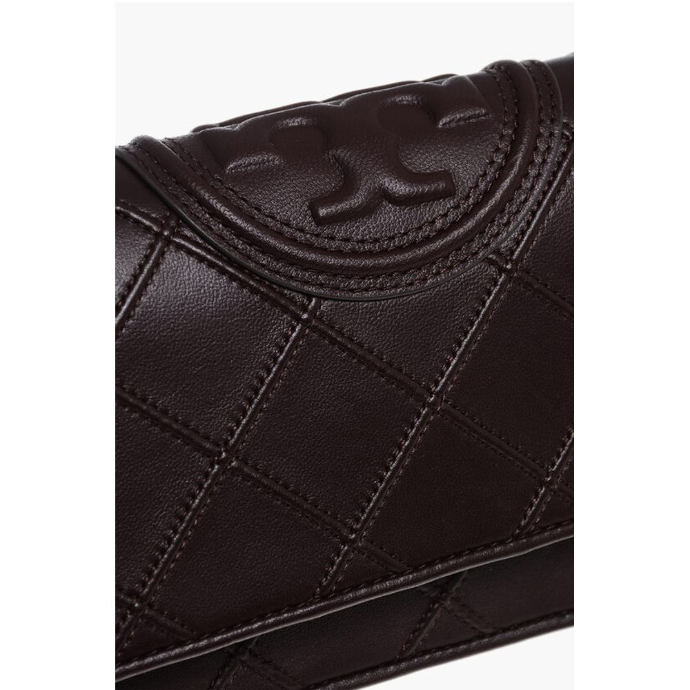 Tory Burch Quilted Leather FLEMING Wallet with Chain