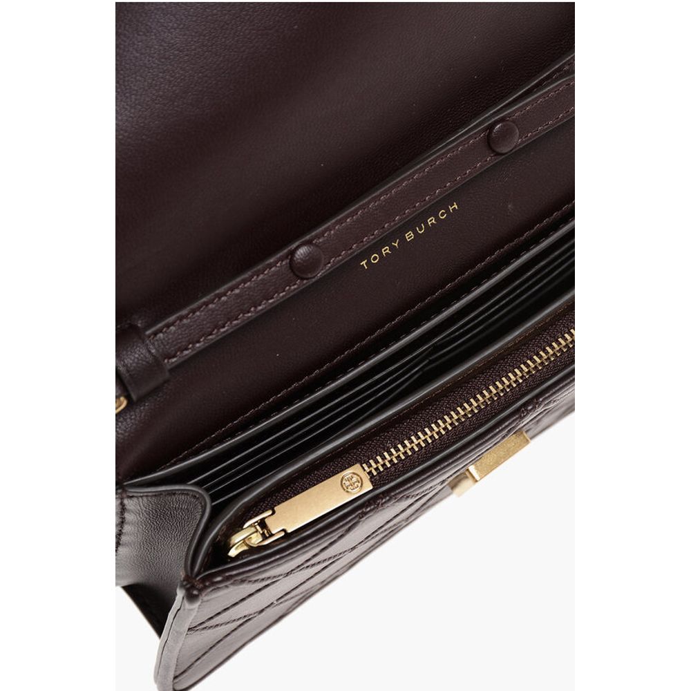Tory Burch Quilted Leather FLEMING Wallet with Chain