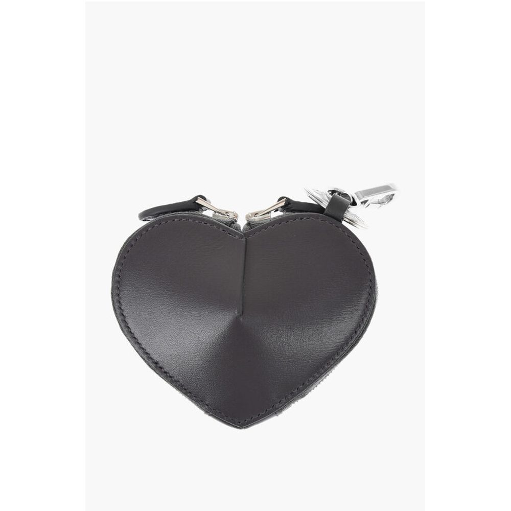 Alaïa Leather HEART Zipped Wallet with Carabiner