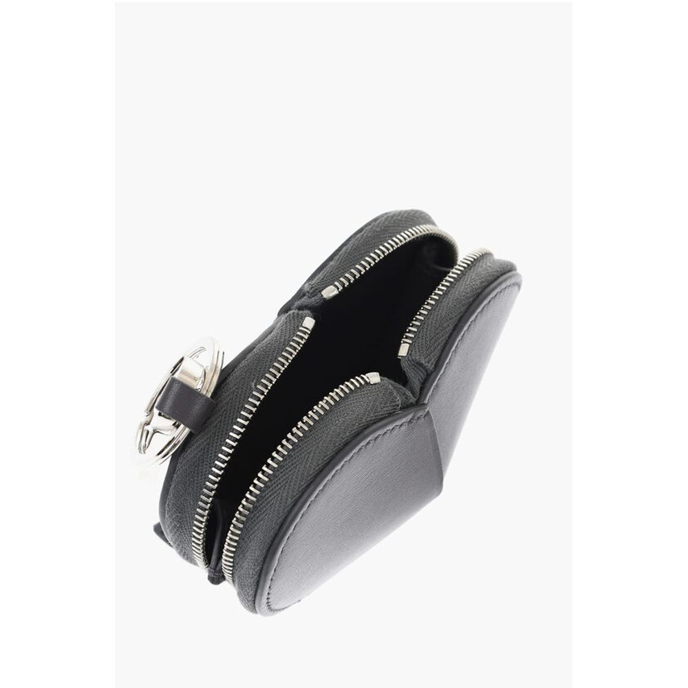 Alaïa Leather HEART Zipped Wallet with Carabiner