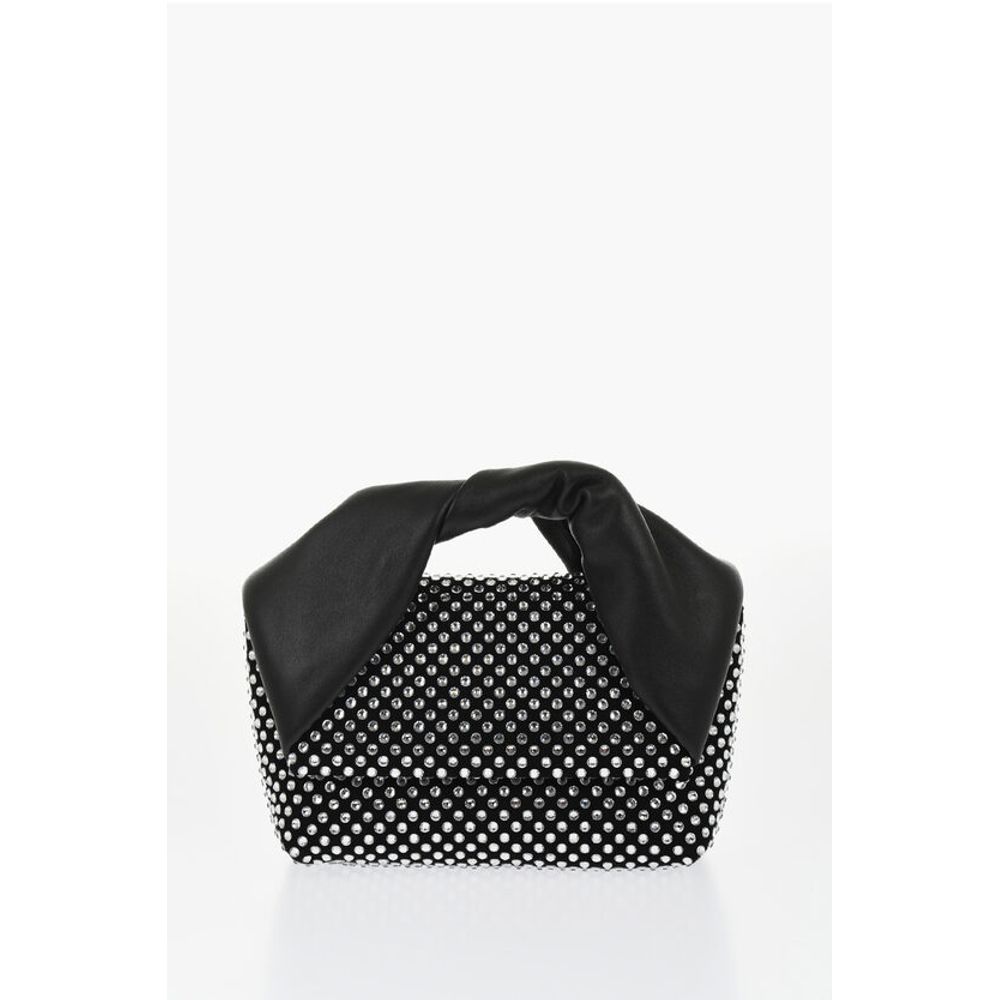 J.W.Anderson Leather MIDI TWISTER Handbag Embellished with Rhinestones