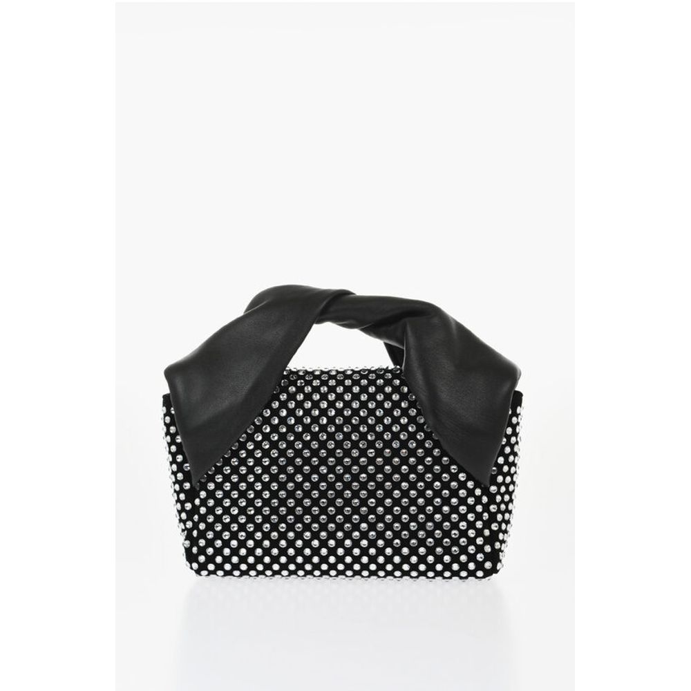 J.W.Anderson Leather MIDI TWISTER Handbag Embellished with Rhinestones