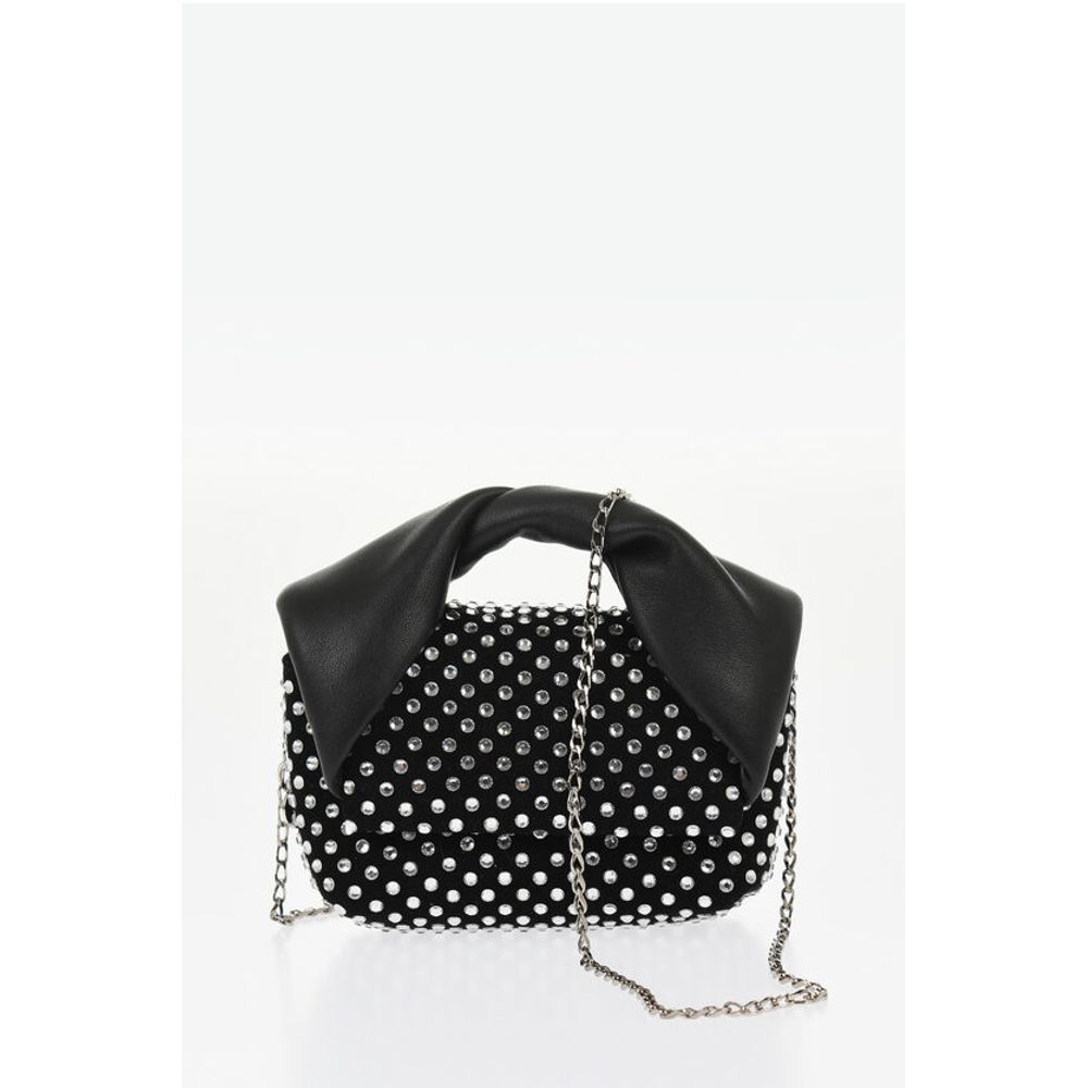 J.W.Anderson Leather NANO TWISTER Mini Bag Embellished with Rhinestones