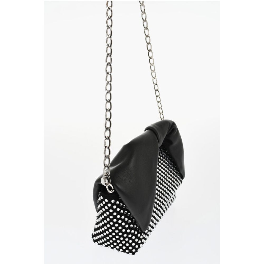 J.W.Anderson Leather MIDI TWISTER Handbag Embellished with Rhinestones