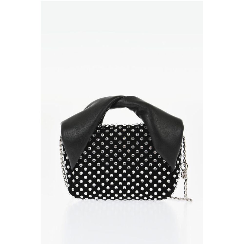 J.W.Anderson Leather NANO TWISTER Mini Bag Embellished with Rhinestones