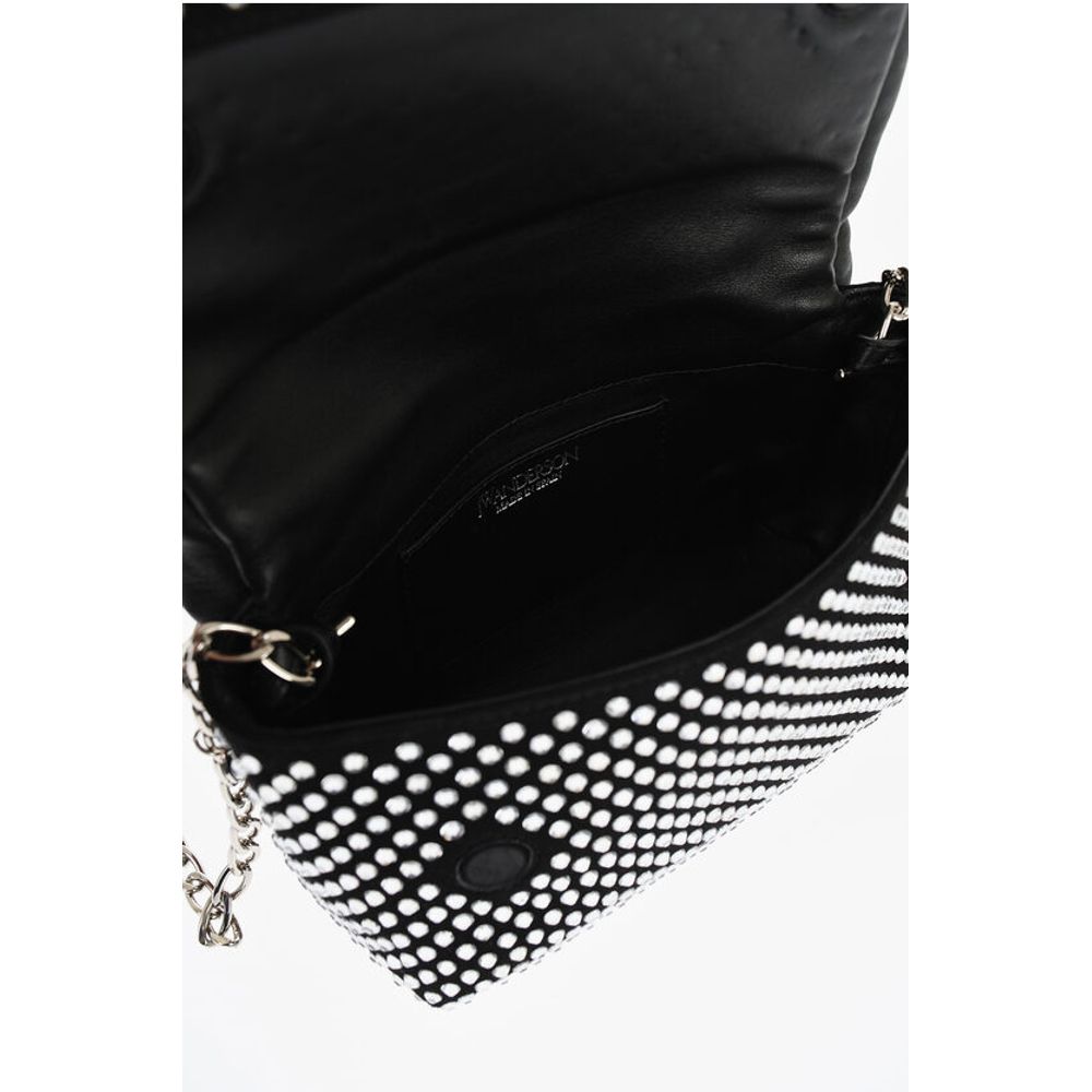 J.W.Anderson Leather MIDI TWISTER Handbag Embellished with Rhinestones