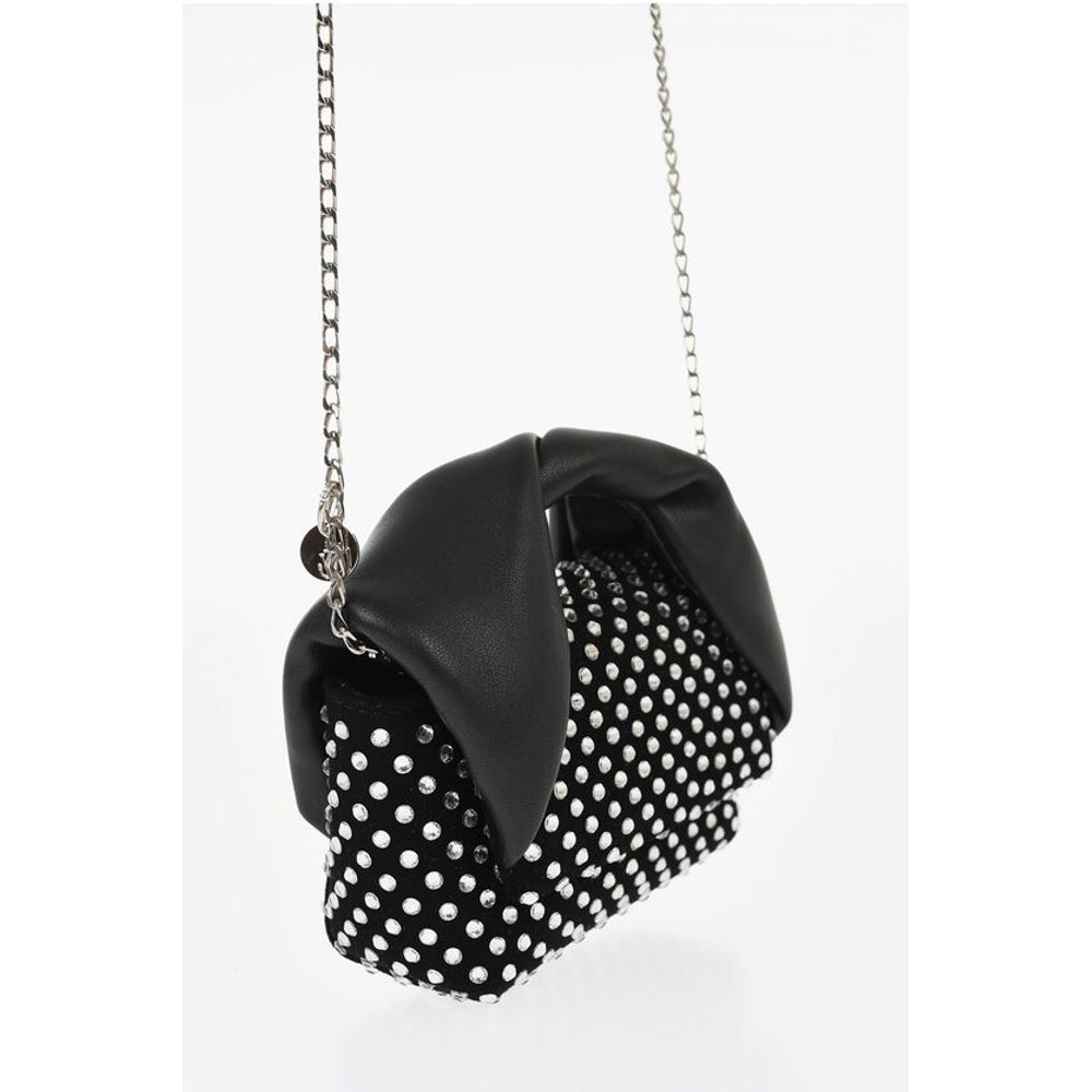 J.W.Anderson Leather NANO TWISTER Mini Bag Embellished with Rhinestones