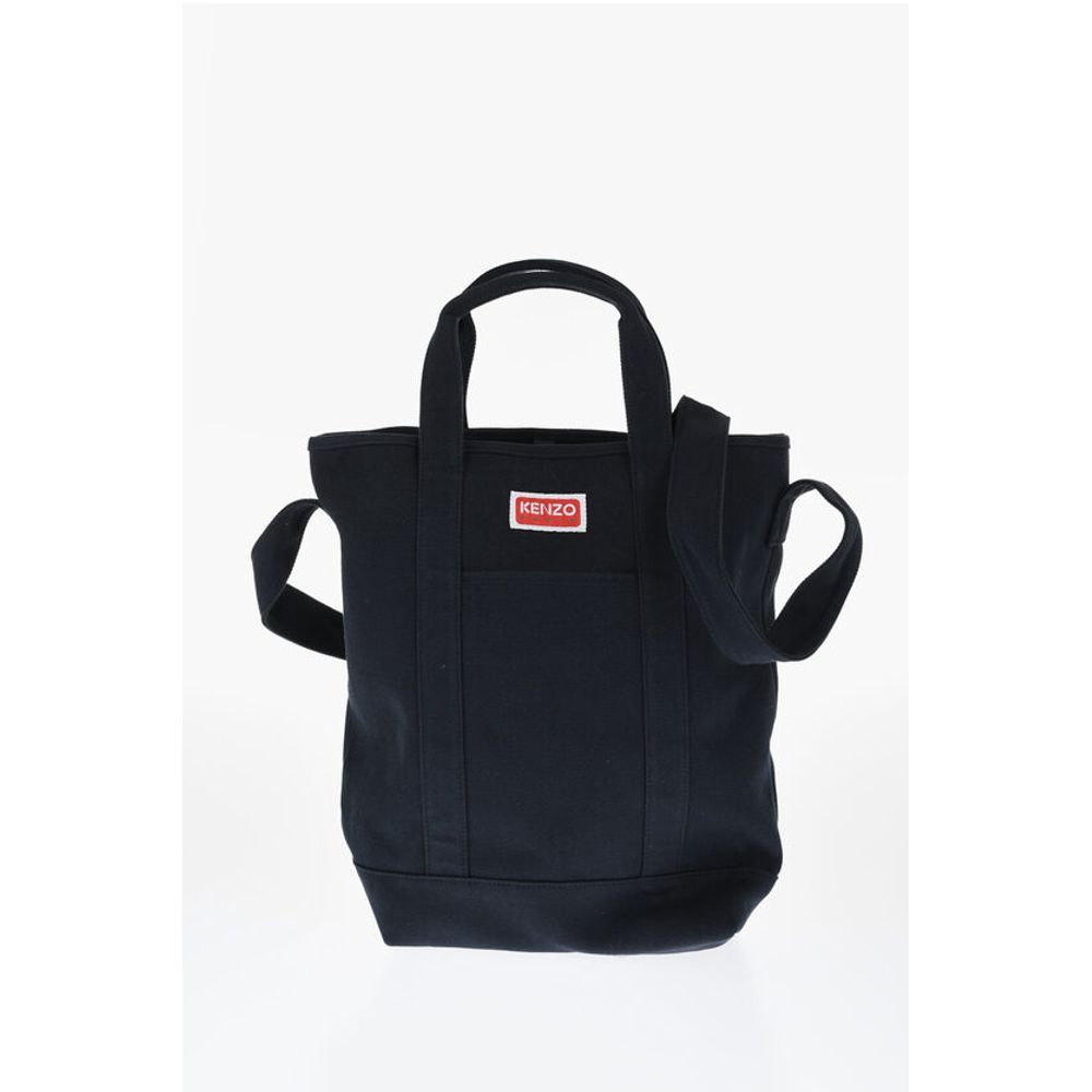 Kenzo Cotton Twill Tote Bag with Maxi Embroidery