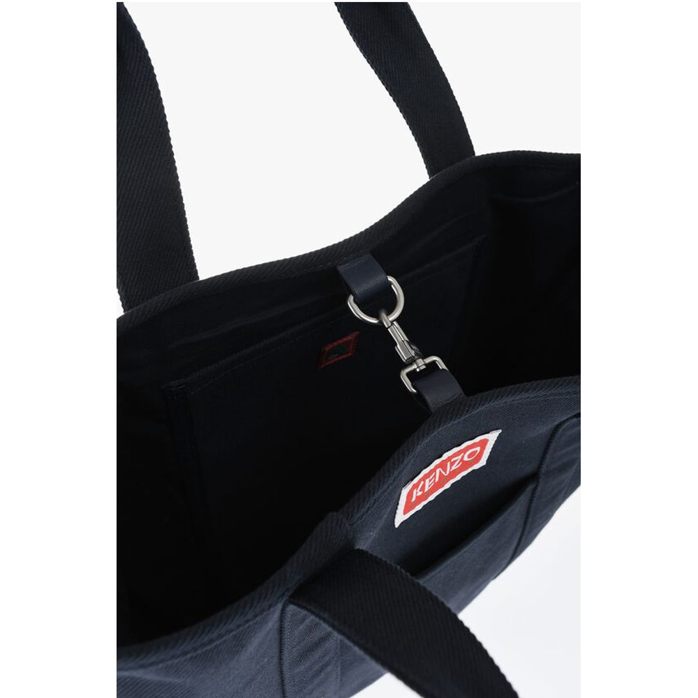 Kenzo Cotton Twill Tote Bag with Maxi Embroidery