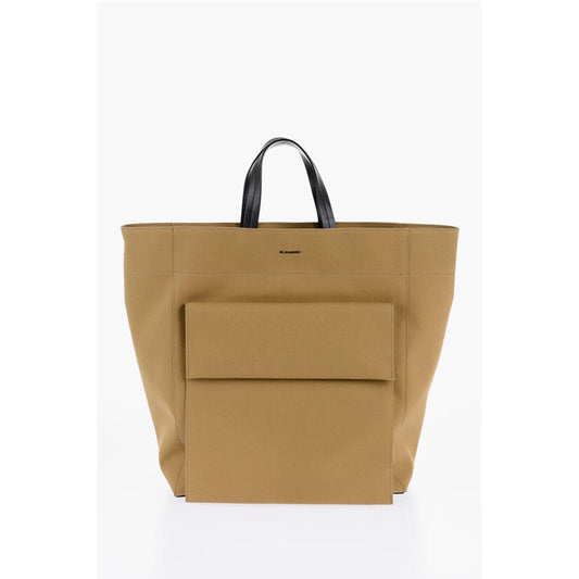 Jil Sander Canvas Shopper Bag with External Pocket