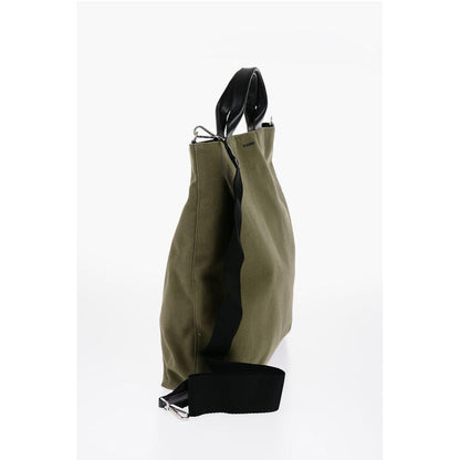 Jil Sander Canvas Shopper Bag with Leather Handles