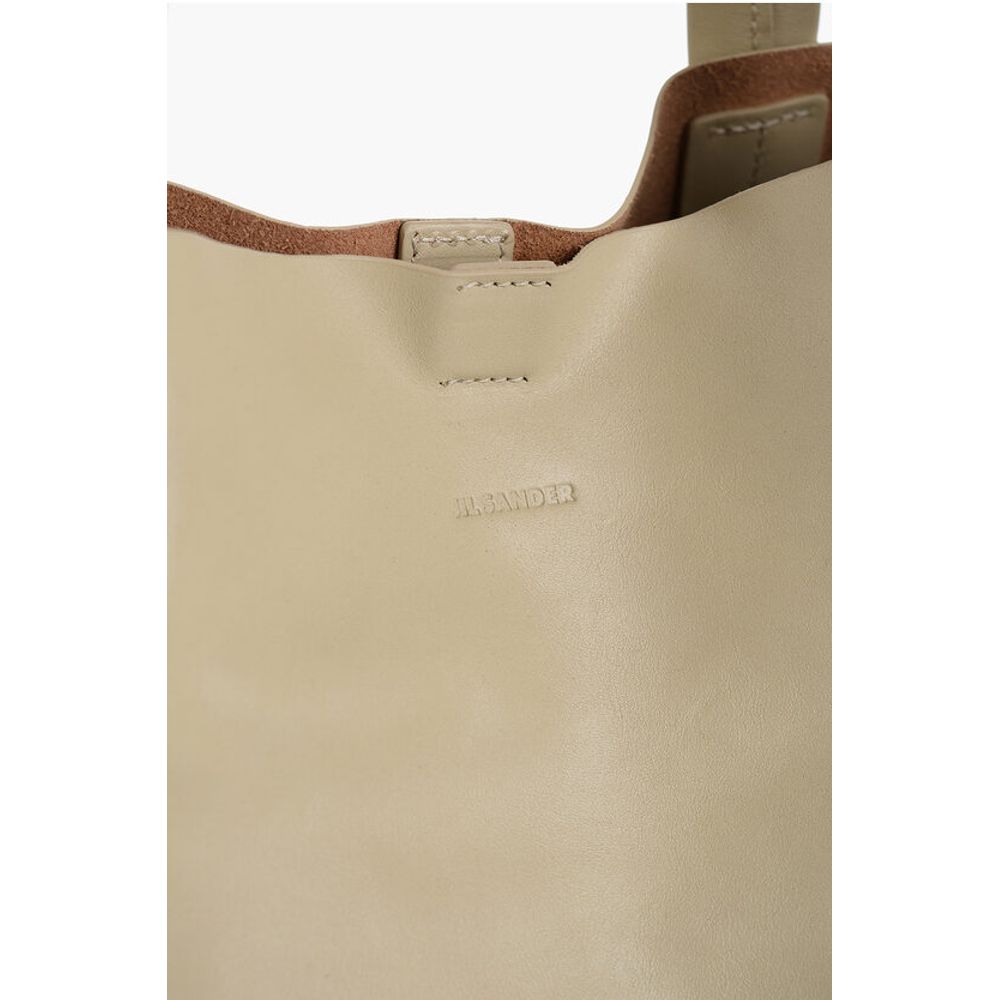 Jil Sander Leather TAPE Shopping Bag with Adjustable Shoulder Strap