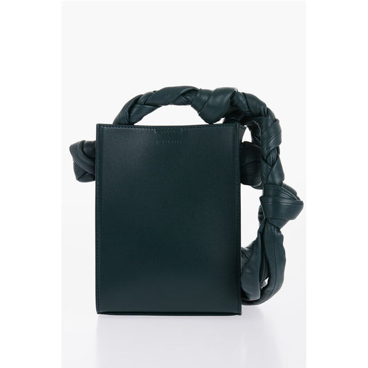 Jil Sander Leather TANGLE Shoulder Bag with Woven Handle