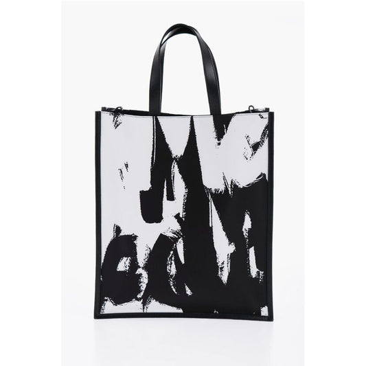 Alexander McQueen Logoed Fabric Tote Bag with Leather Detail