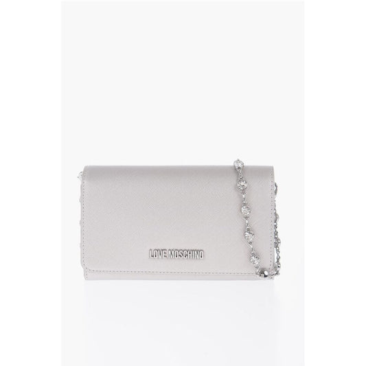 Moschino LOVE Saffiano Faux Leather Wallet with Removable Chain