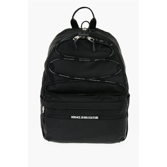 Versace JEANS COUTURE Solid Color Nylon Backpack with Logoed Detail