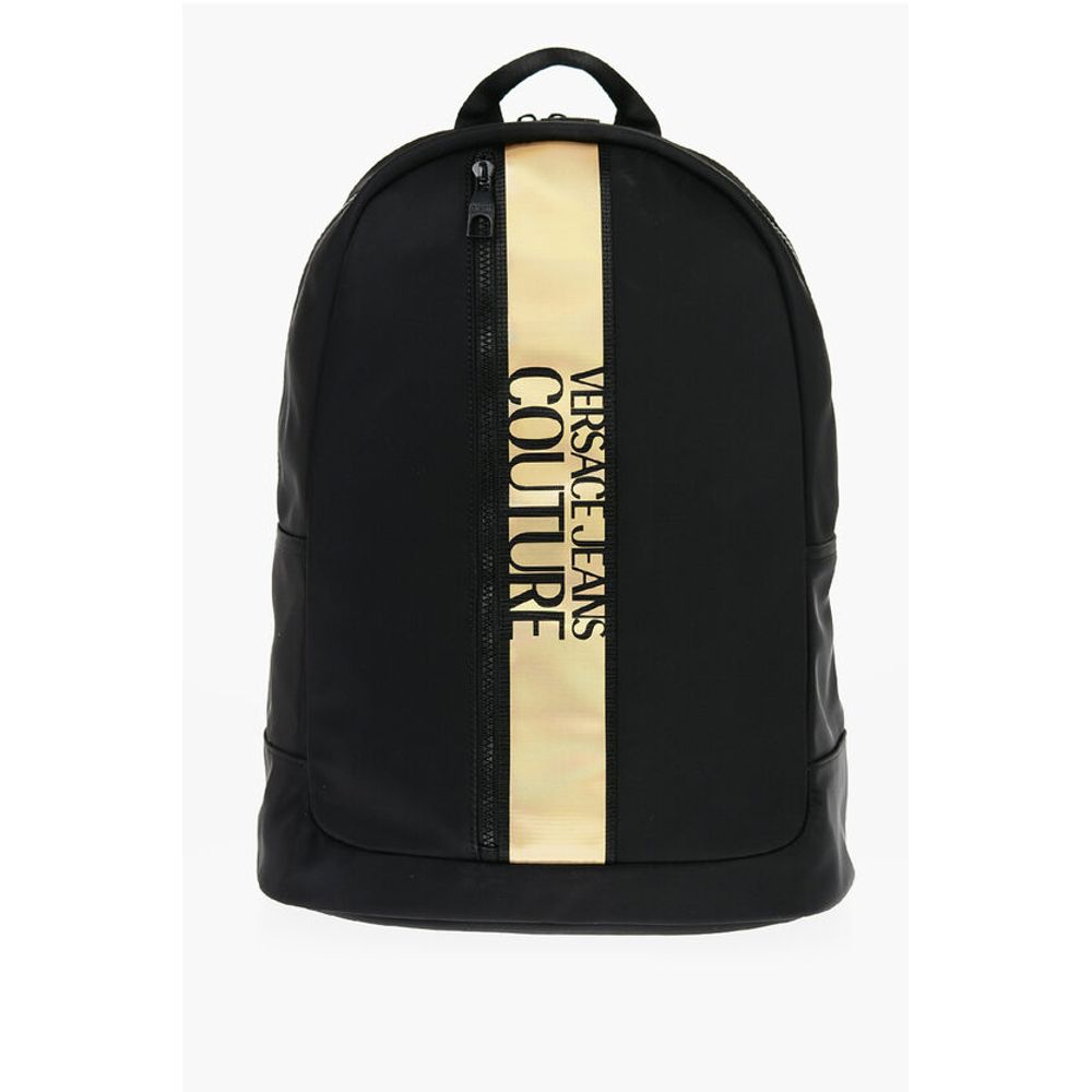Versace JEANS COUTURE Nylon Backpack with Contrasting Logoed Detail