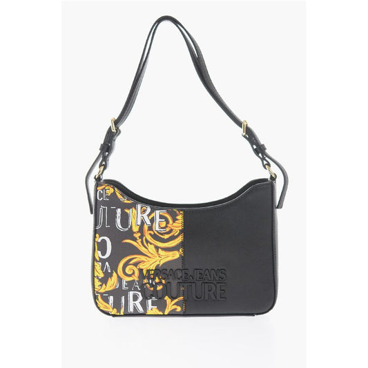 Versace JEANS COUTURE Baroque Motif Shoulder Bag with Embossed Logo