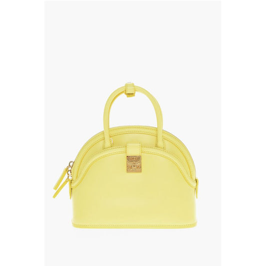 MCM Leather ANNA Crossboby Bag with Gold Metal Logo Plaque