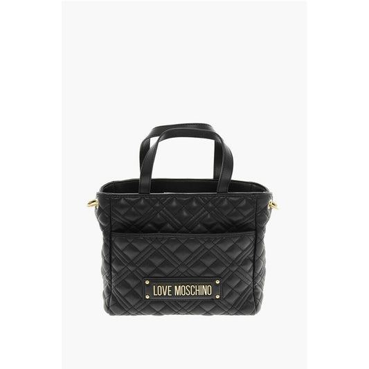Moschino LOVE Quilted Faux Leather Handbag with Golden Chain
