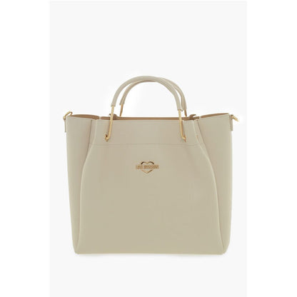Moschino LOVE Faux Leather Tote Bag with Golden Logo