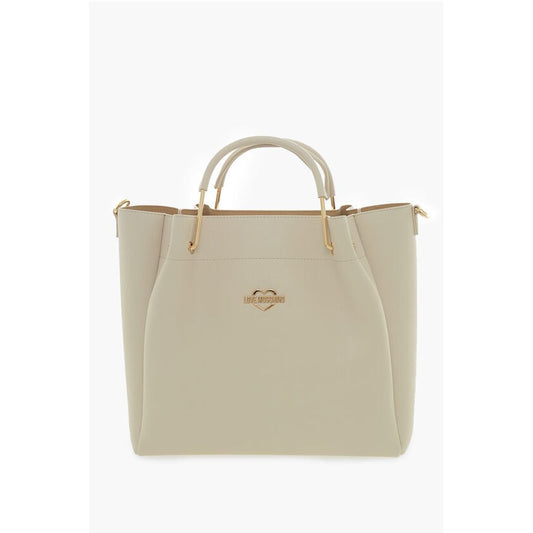 Moschino LOVE Faux Leather Tote Bag with Golden Logo