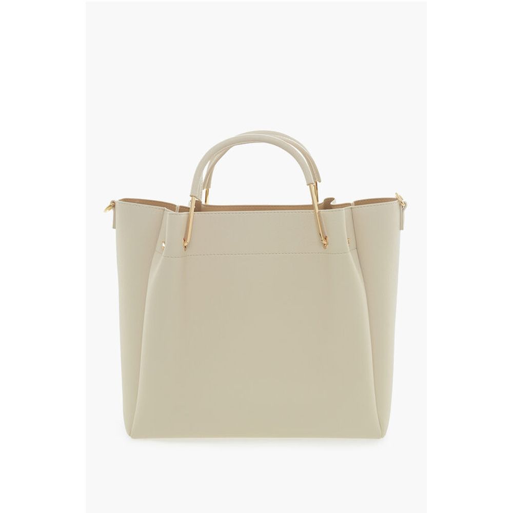 Moschino LOVE Faux Leather Tote Bag with Golden Logo
