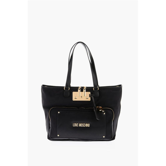 Moschino LOVE Nylon Tote Bag with Golden Details