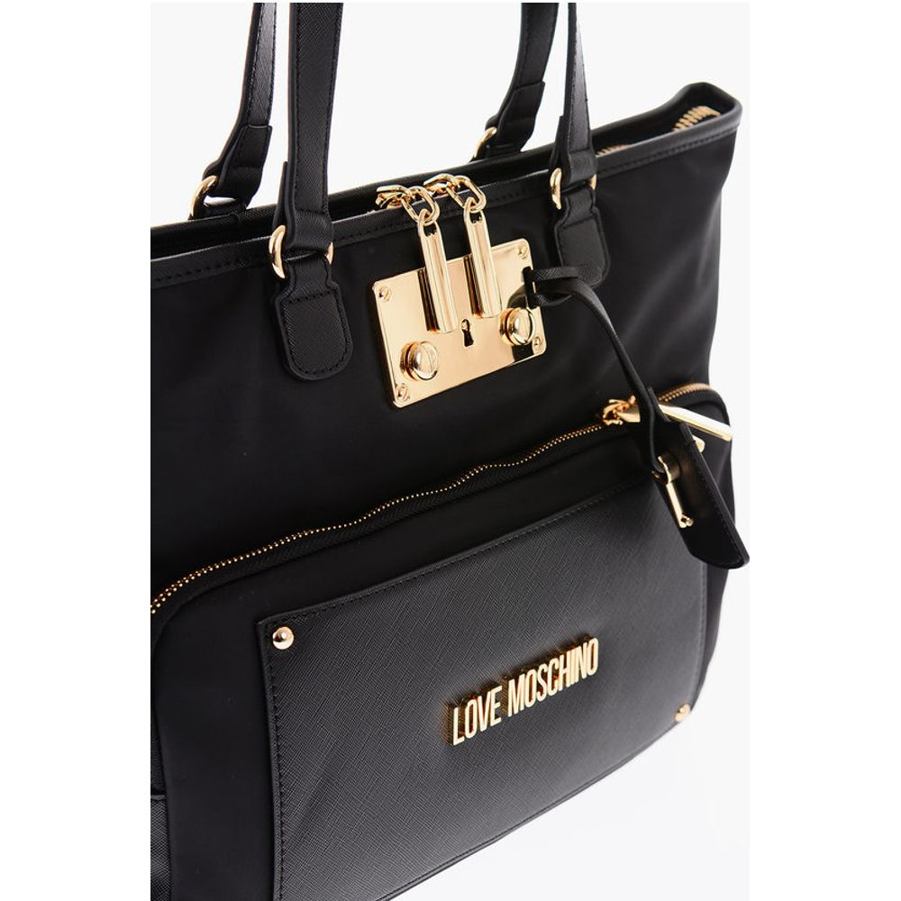 Moschino LOVE Nylon Tote Bag with Golden Details