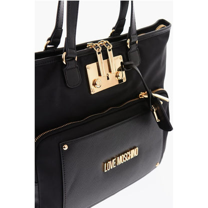 Moschino LOVE Nylon Tote Bag with Golden Details