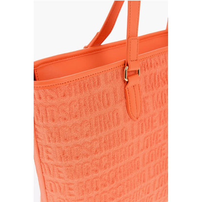Moschino LOVE Faux Leather and Sponge Tote Bag with Embossed Logo