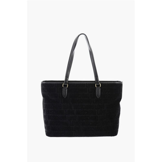 Moschino LOVE Faux Leather and Sponge Tote Bag with Embossed Logo