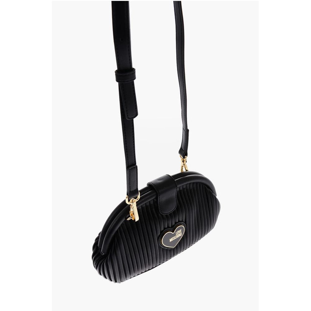 Moschino LOVE Pleated Faux Leather Mini Bag