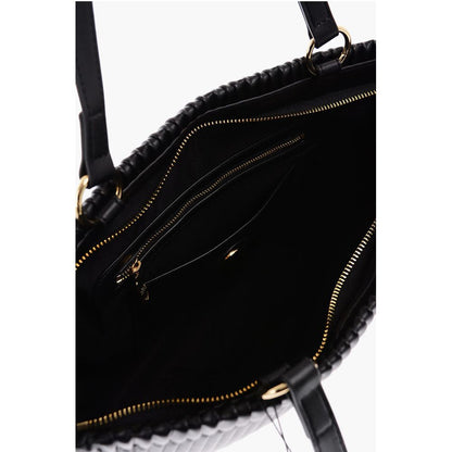 Moschino LOVE Pleated Faux Leather Tote Bag