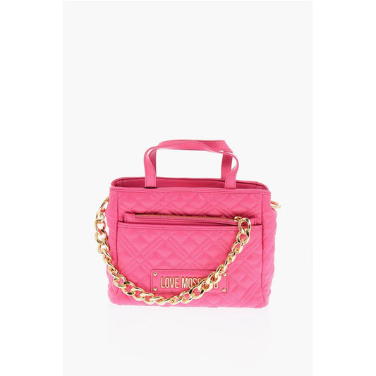 Moschino LOVE Faux Leather Quilted Mini Bag with Matching Pochette