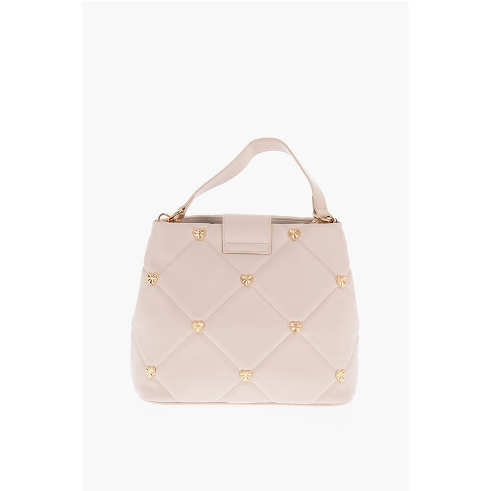 Moschino LOVE Faux Leather Quilted Bag with Golden Details and Remova