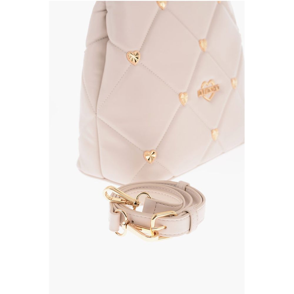 Moschino LOVE Faux Leather Quilted Bag with Golden Details and Remova