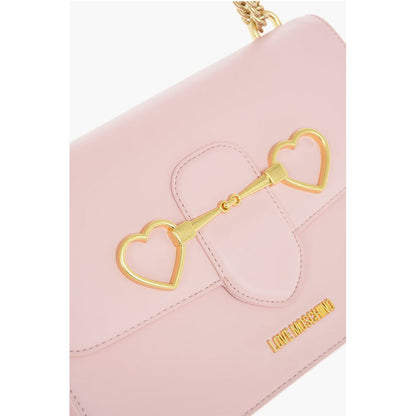 Moschino LOVE Golden Clamp Faux Leather Shoulder Bag