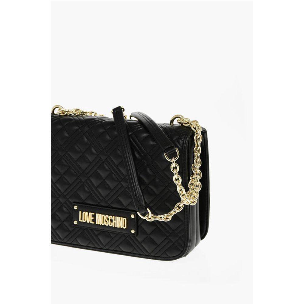 Moschino LOVE Quilted faux Leather Bag with Golden Chain