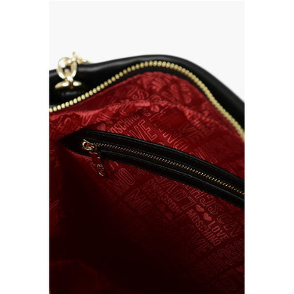 Moschino LOVE Faux Leather Quilted Shoulder Bag with Monogram