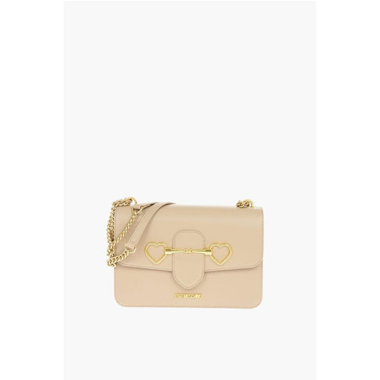 Moschino LOVE Faux Leather Shoulder Bag with Maxi Clam Heart Clamp
