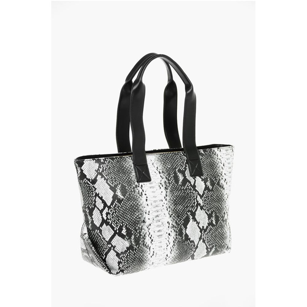 Moschino LOVE Snake Effect Faux Leather Tote Bag