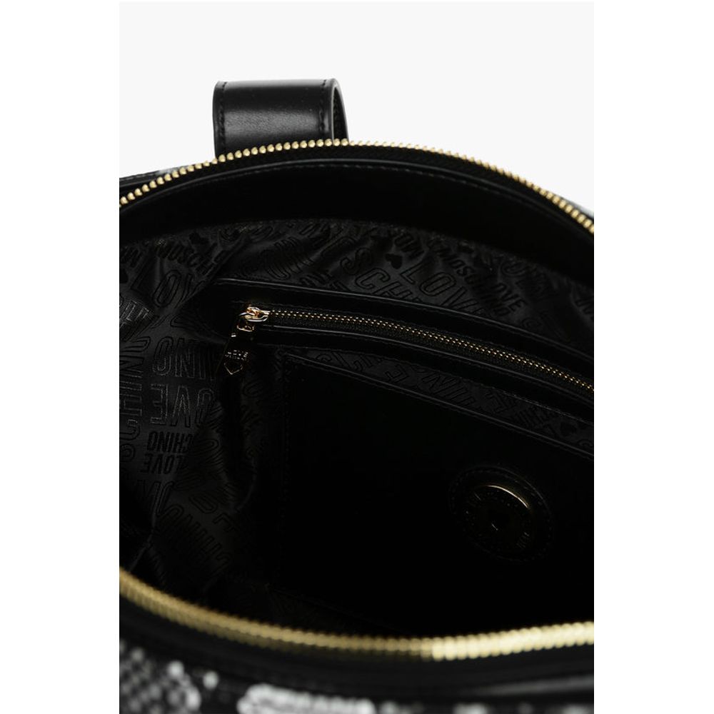 Moschino LOVE Snake Effect Faux Leather Tote Bag